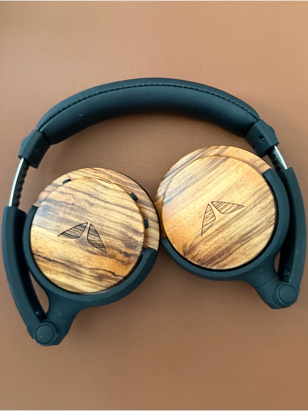 Wood-Accented Over-Ear Headphones from Mindvalley - Black with Natural Wood Cups